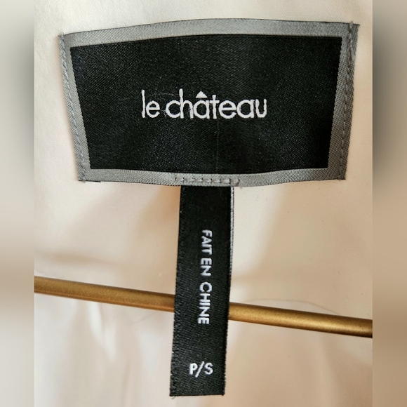 Le Chateau Single Button Fitted White & Black 3/4 Sleeve Faux Pocket size Small - Picture 4 of 12